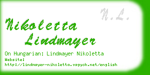 nikoletta lindmayer business card